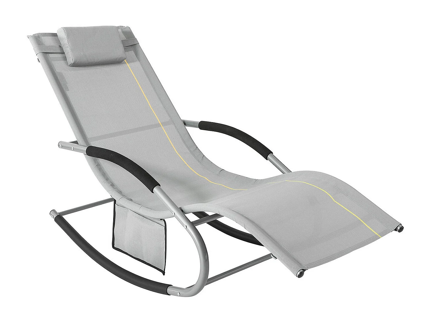 SoBuy OGS28-HG Comfortabele ligstoel Swingstoel Schommelligstoel Zonnebed - Tuin - Terras - Grijs