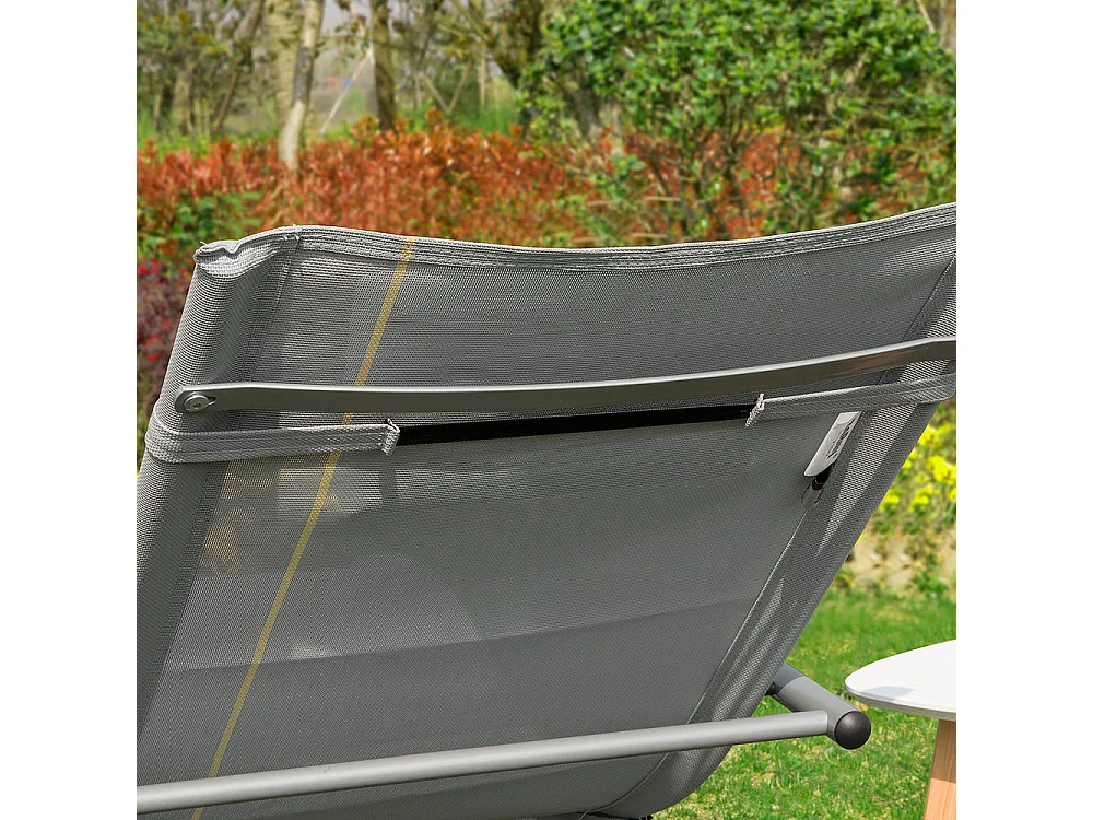 SoBuy OGS28-HG Comfortabele ligstoel Swingstoel Schommelligstoel Zonnebed - Tuin - Terras - Grijs