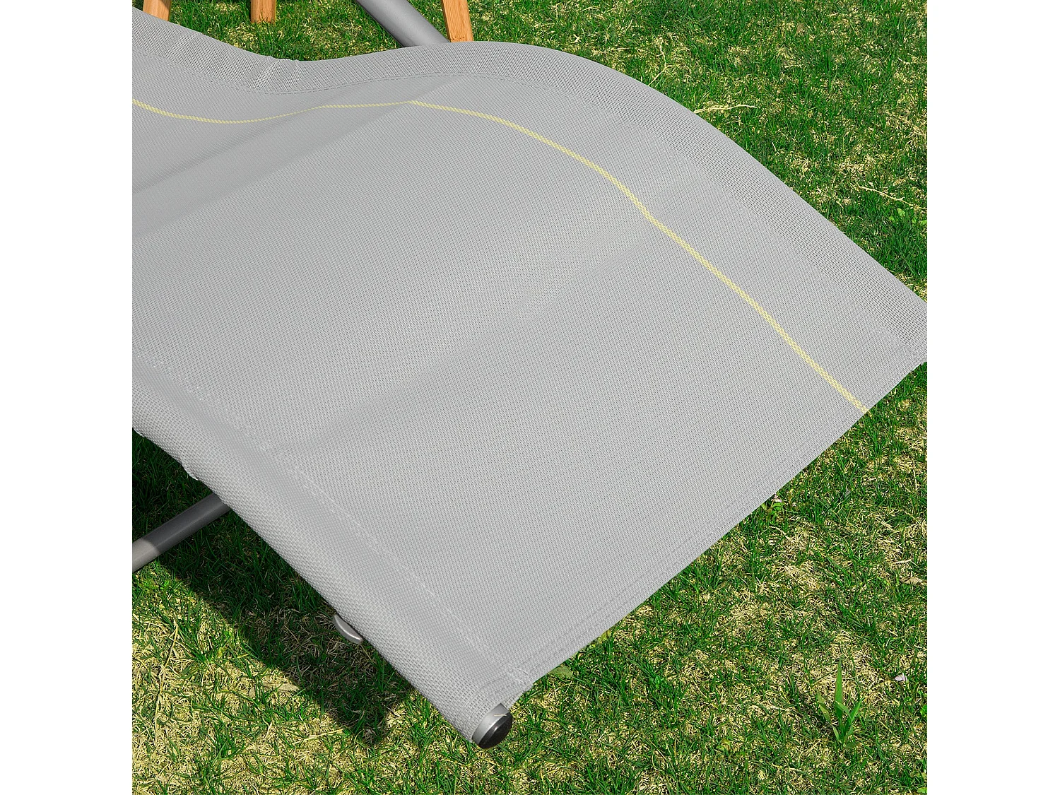 SoBuy OGS28-HG Comfortabele ligstoel Swingstoel Schommelligstoel Zonnebed - Tuin - Terras - Grijs