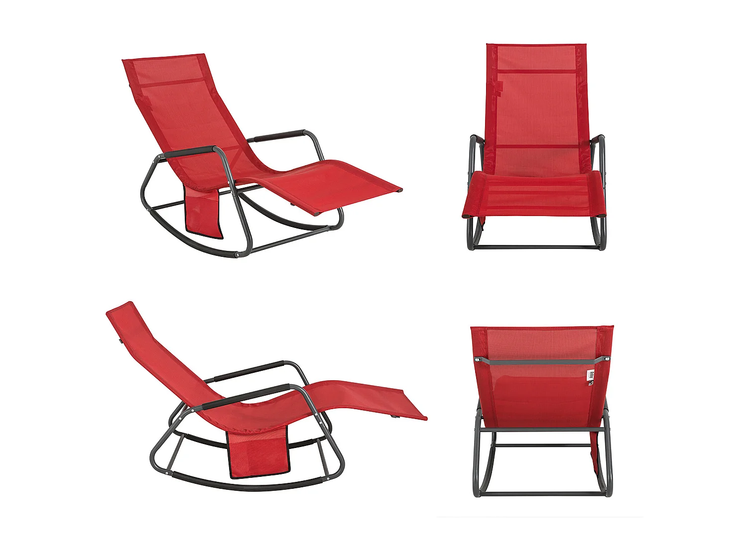 Gartenliege OGS47-R 145 x 84 x 57 cm Rot