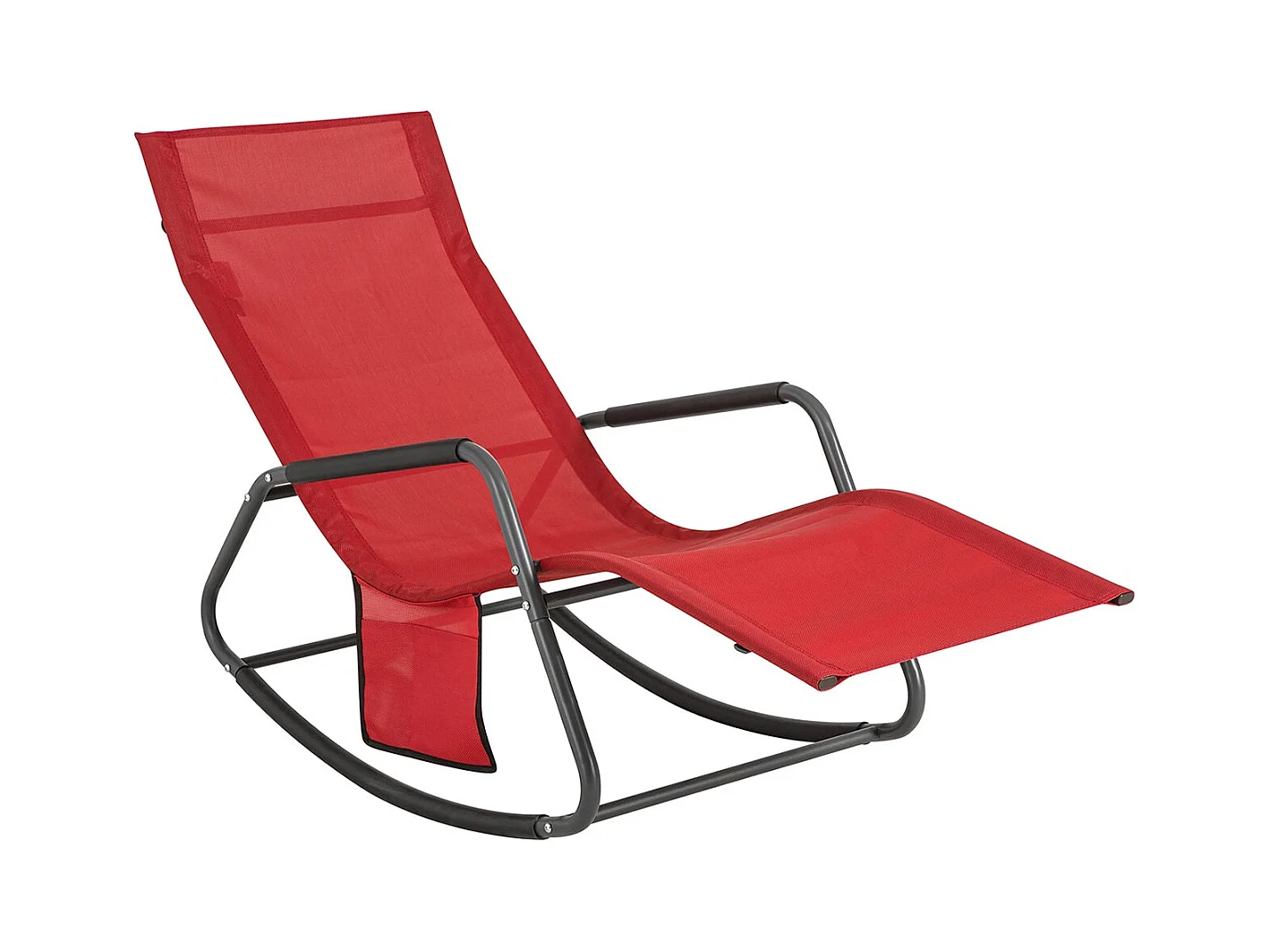 SoBuy OGS47-R Fauteuil à Bascule Adulte, Chaise Longue, Transat Relaxation Ergonomique avec Pochette Latérale | Prévente