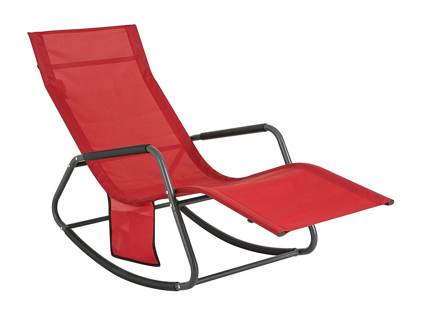 SoBuy OGS47-MS Schommelstoel Relaxstoel Ligstoel Lounge Chair Tuinstoel Zonnebaden - met Zijtas en Voetensteun - Draagvermogen 150 kg