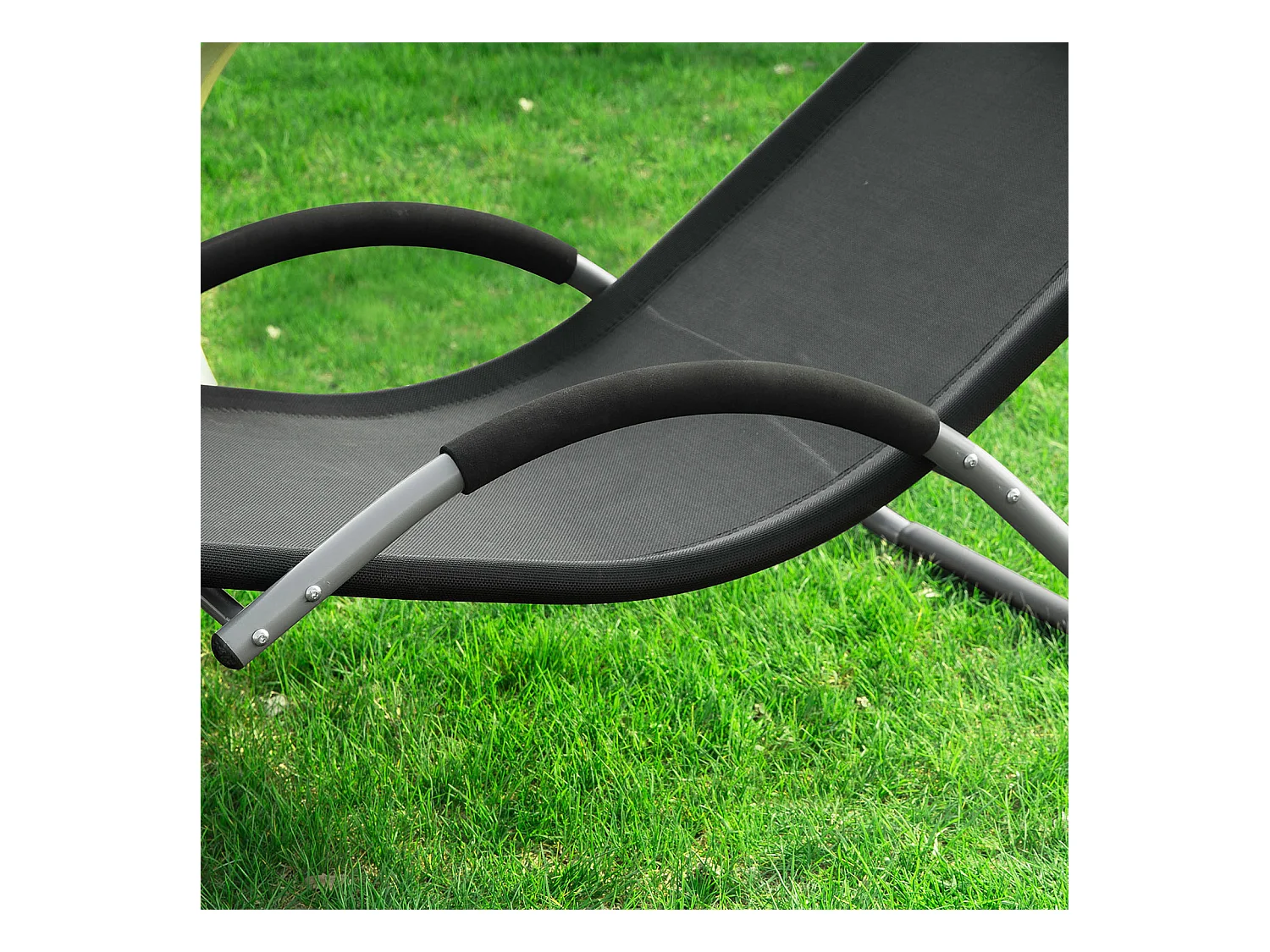Gartenliege OGS38-SCH 56 x 67 x 165 cm Schwarz