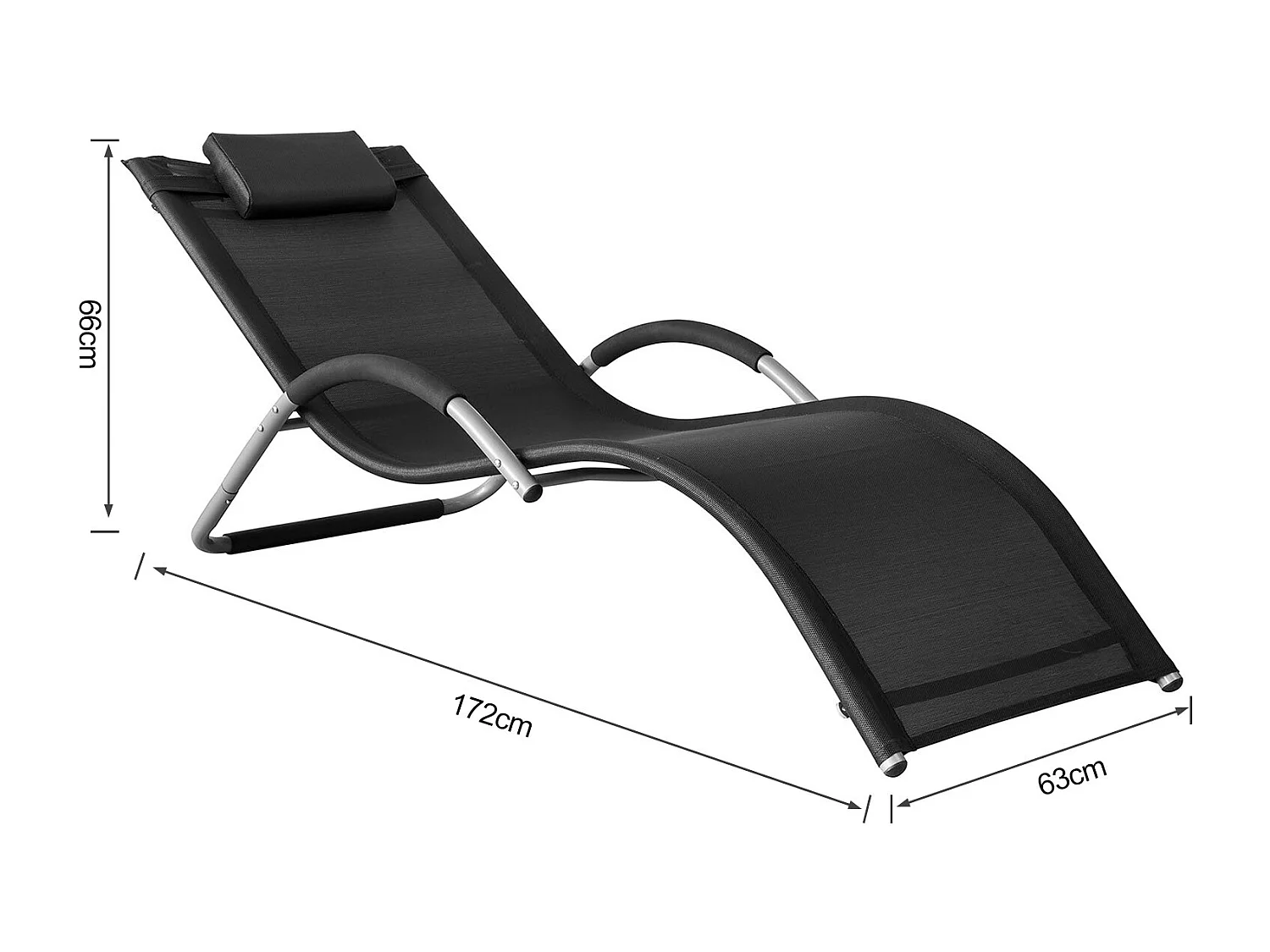 SoBuy OGS38-SCH Chaise Longue Transat de Jardin Bascule avec Appui-tête | Prévente