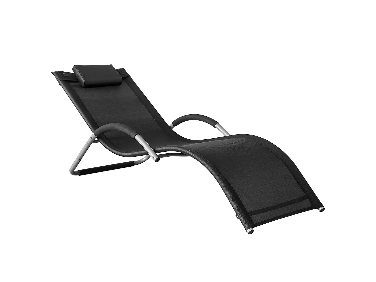 Gartenliege OGS38-SCH 56 x 67 x 165 cm Schwarz