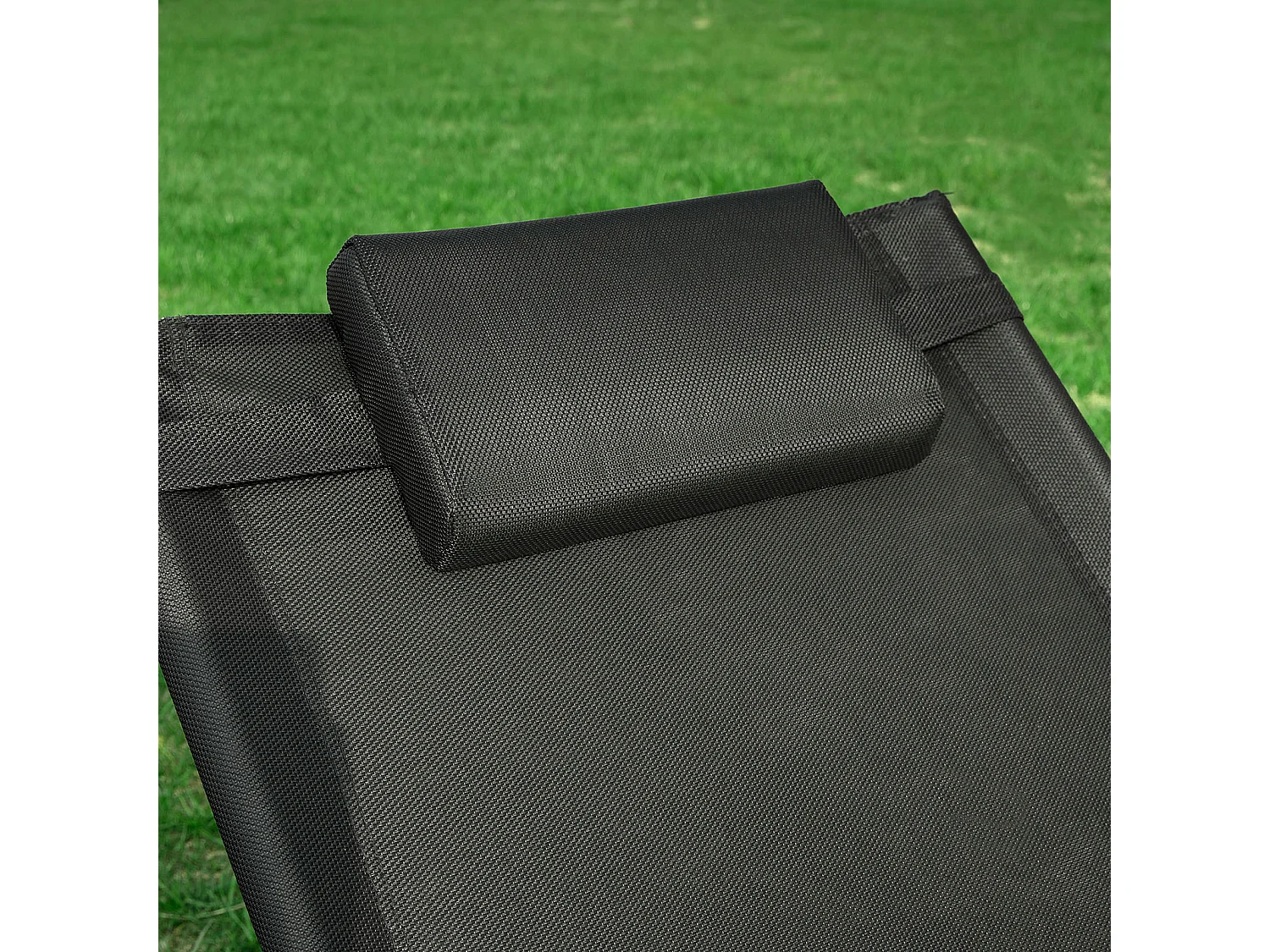 Gartenliege OGS38-SCH 56 x 67 x 165 cm Schwarz