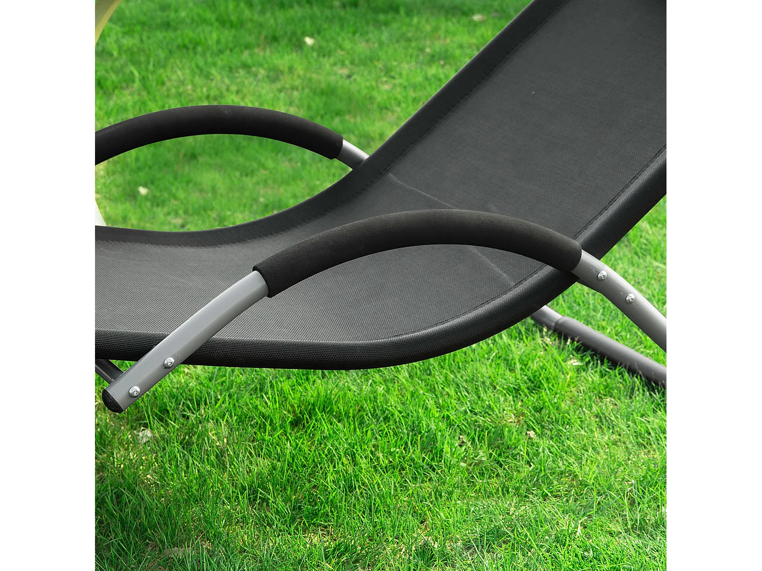 Gartenliege OGS38-SCH 56 x 67 x 165 cm Schwarz