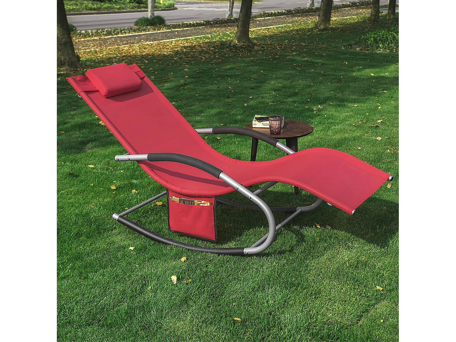 Gartenliege OGS28-R 62 x 86 x 158 cm Rot