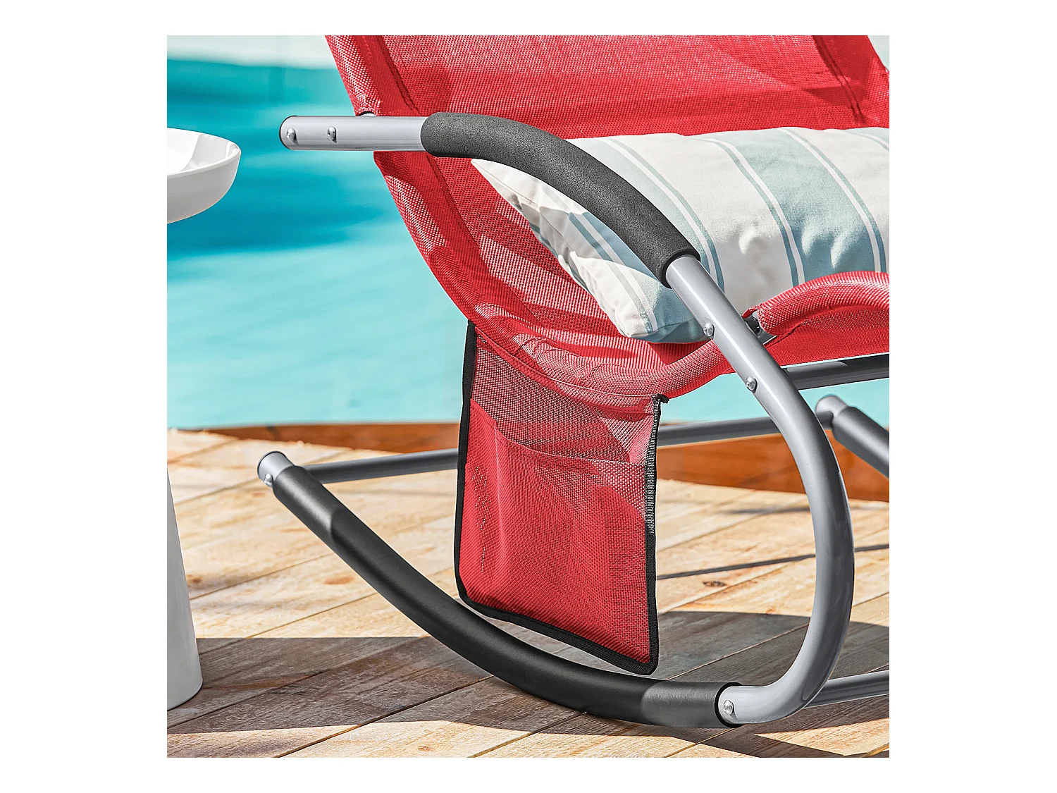 Gartenliege OGS28-R 62 x 86 x 158 cm Rot