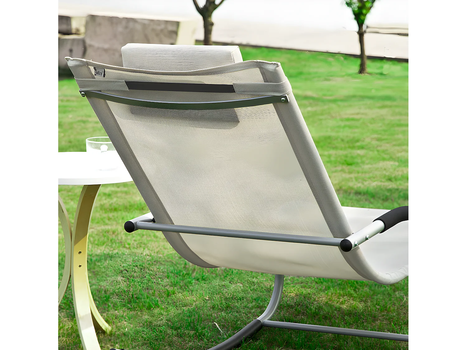 Gartenliege OGS28-MI 62 x 86 x 158 cm Beige