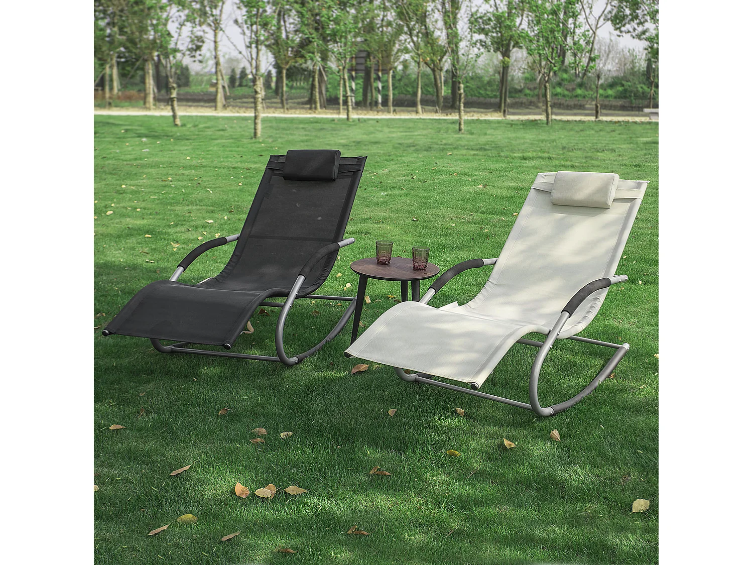 Gartenliege OGS28-MI 62 x 86 x 158 cm Beige