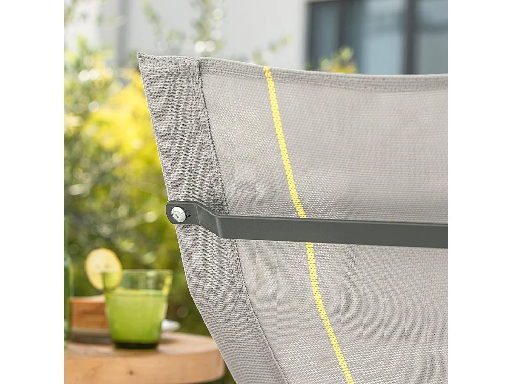 SoBuy OGS47-HG Schommelstoel Relaxstoel Ligstoel Lounge Chair Tuinstoel Zonnebaden - met Zijtas en Voetensteun - Draagvermogen 120 kg