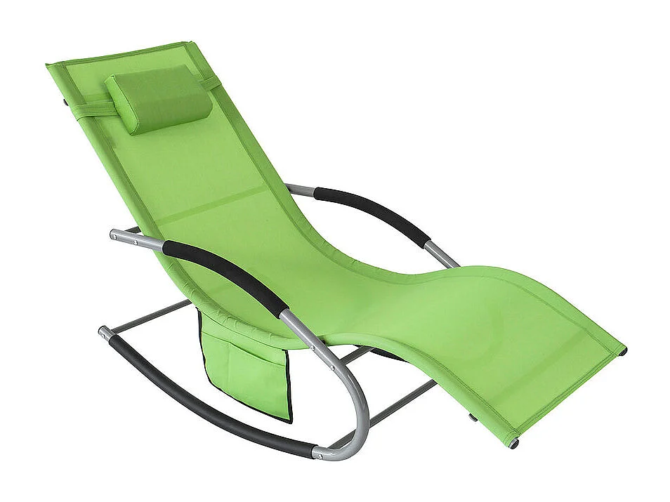 SoBuy OGS28-GR Comfortabele ligstoel Swingstoel Schommelligstoel Zonnebed - Tuin - Terras - Groen