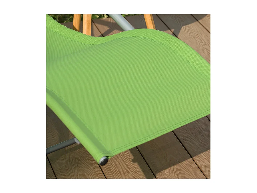 SoBuy OGS28-GR Comfortabele ligstoel Swingstoel Schommelligstoel Zonnebed - Tuin - Terras - Groen