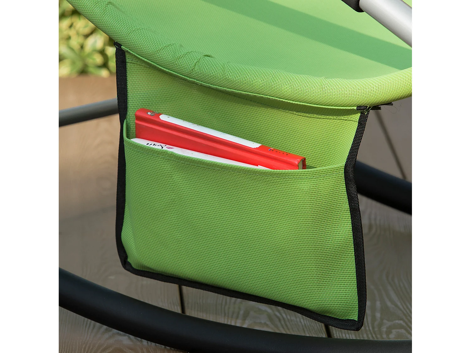 SoBuy OGS28-GR Comfortabele ligstoel Swingstoel Schommelligstoel Zonnebed - Tuin - Terras - Groen