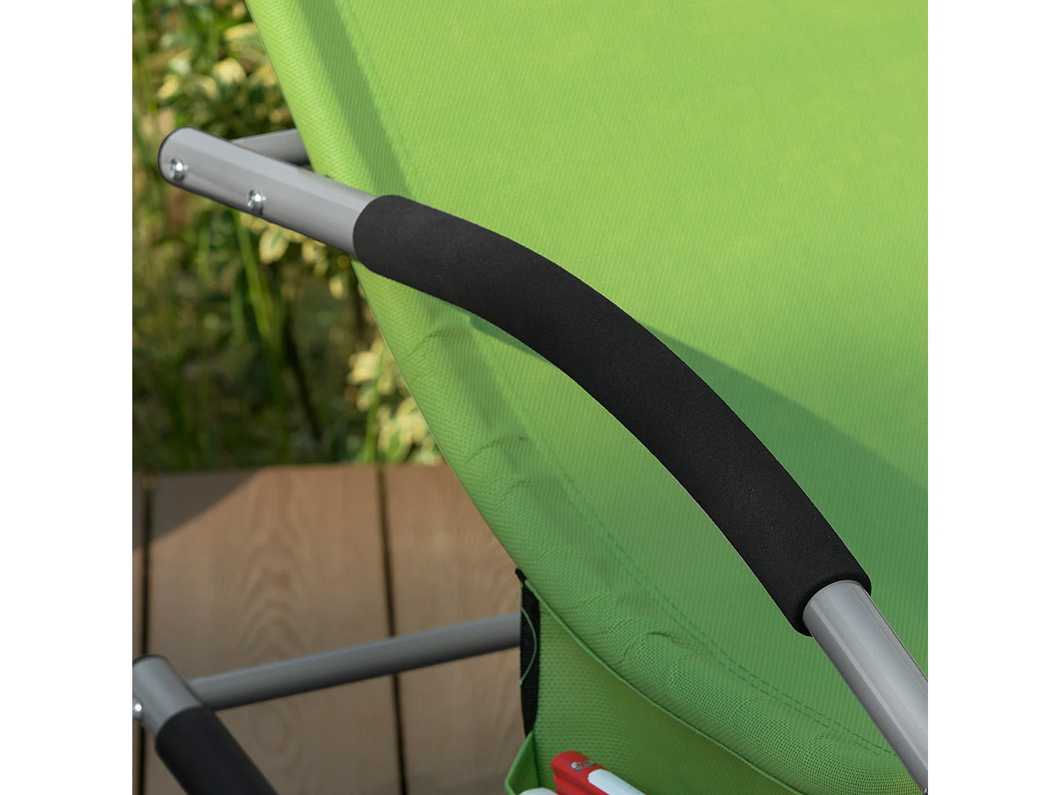 SoBuy OGS28-GR Comfortabele ligstoel Swingstoel Schommelligstoel Zonnebed - Tuin - Terras - Groen