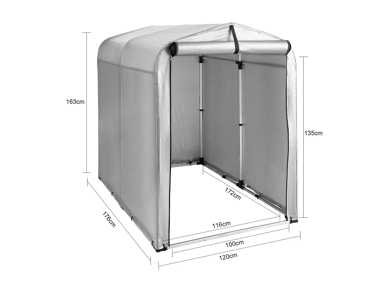 Gerätehaus KLS11 120 x 163 x 176 cm Silber