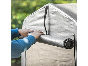 SoBuy Abri de Jardin Tente de Stockage Multifonctionnel Abri de Vélo Garage pour Extérieur en Couleur d’Argent, 120x176x163 cm, KLS11