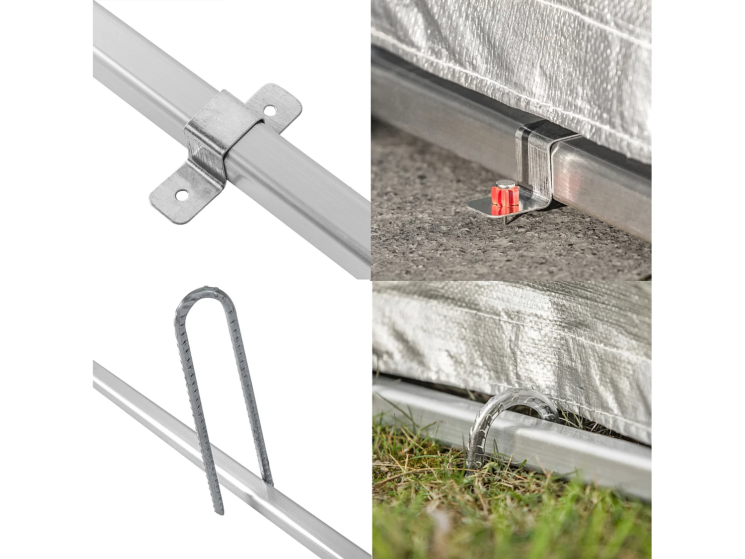SoBuy Abri de Jardin Tente de Stockage Multifonctionnel Abri de Vélo Garage pour Extérieur en Couleur d’Argent, 120x176x163 cm, KLS11