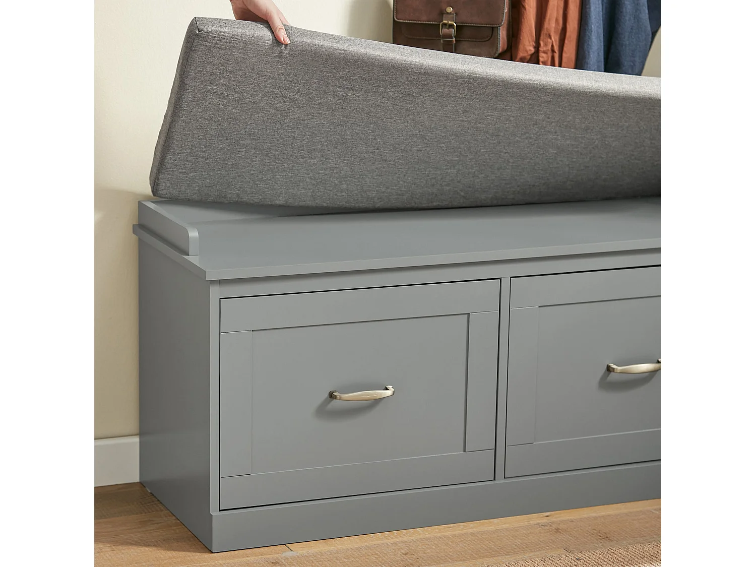 Schuhbank FSR131-HG 98 x 98 x 37 cm Grau