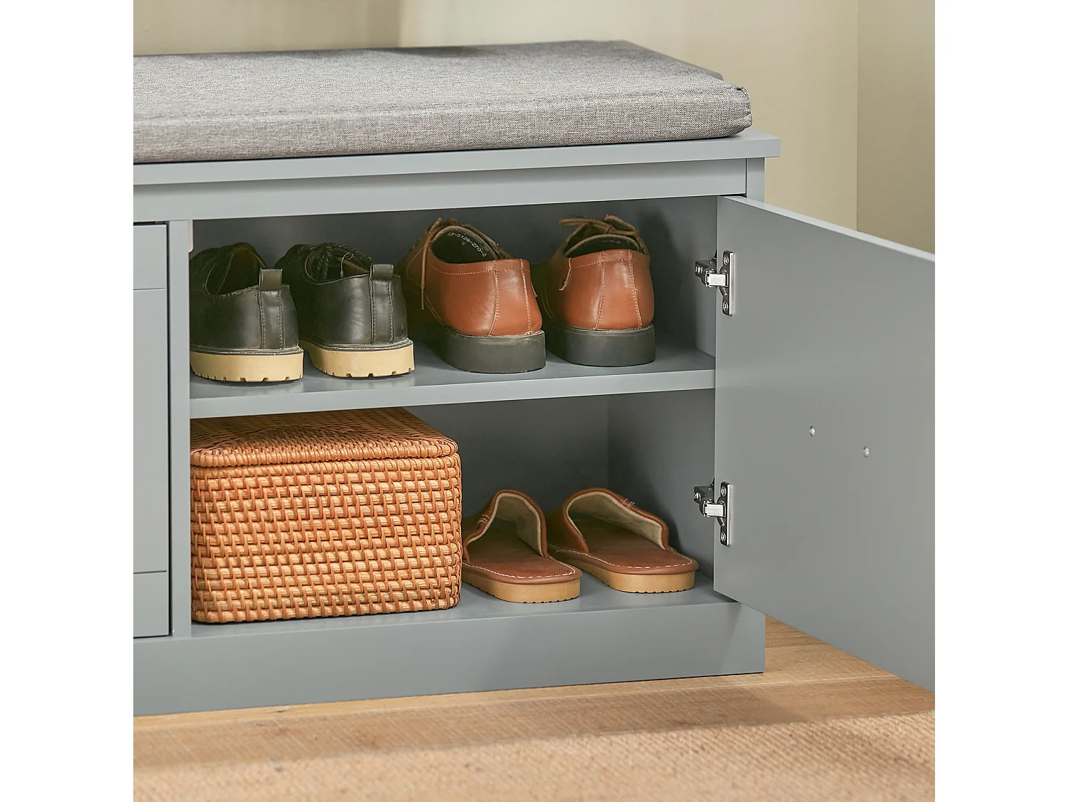 Schuhbank FSR131-HG 98 x 98 x 37 cm Grau