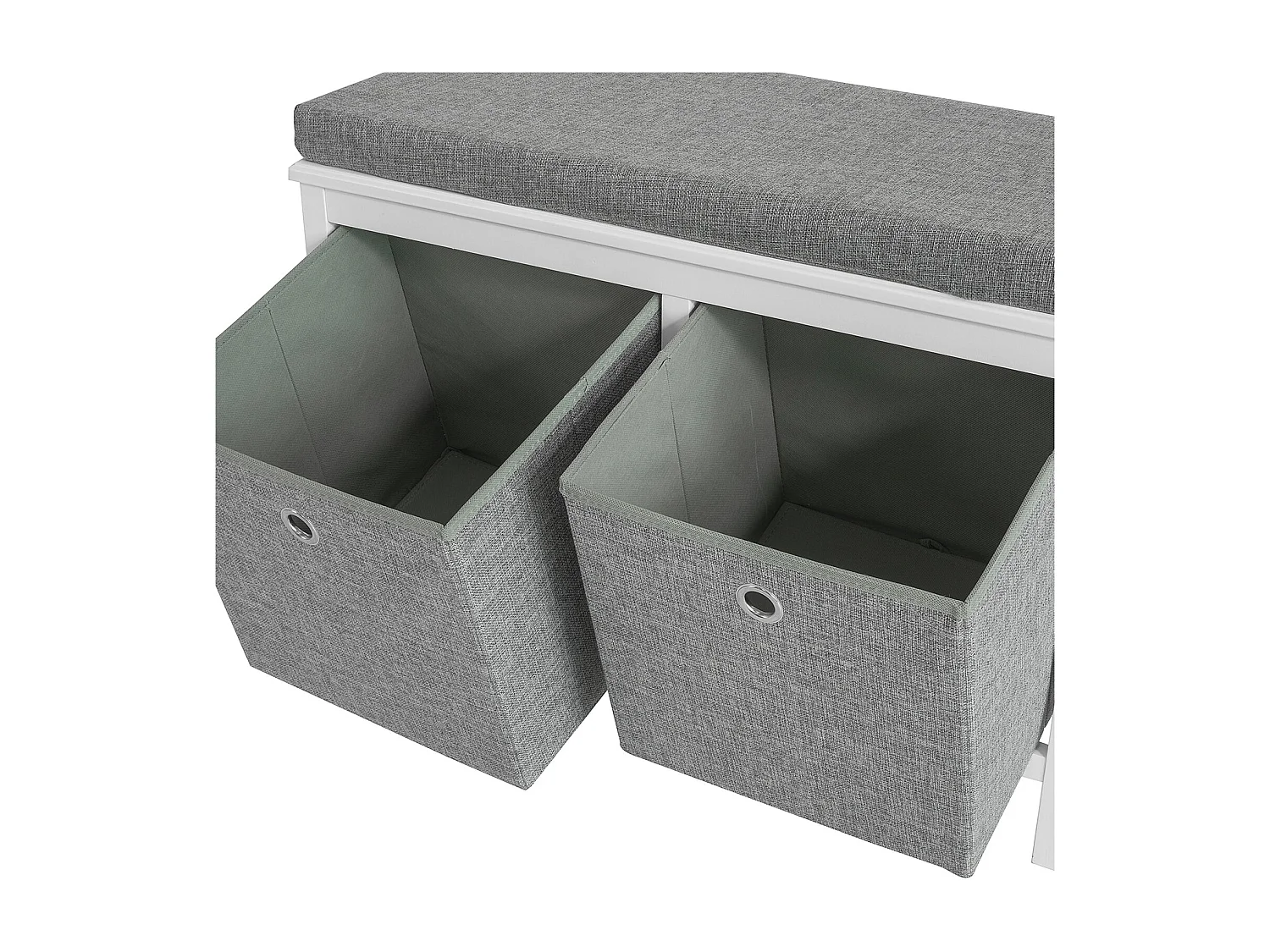 Banc de Rangement avec 2 Paniers et Coussin Rembourré, FSR81-HG