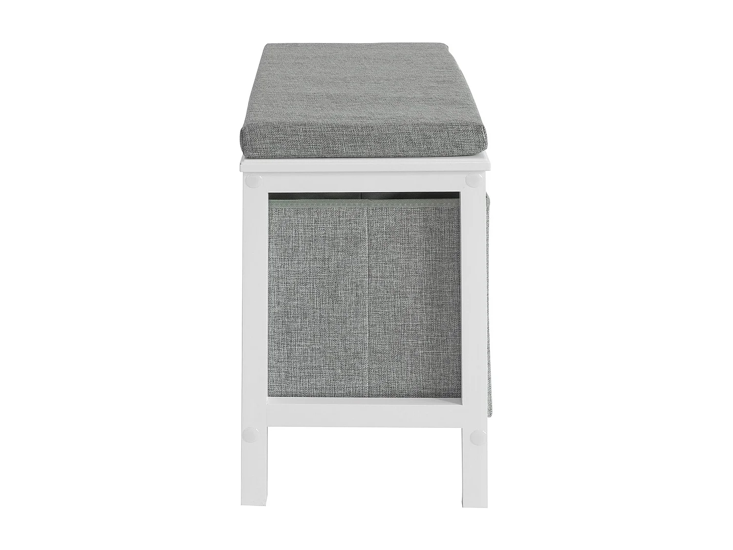 SoBuy Panca scarpiera Cassapanca da Interno Mobile Bagno con 2 cestini Bianco e Grigio L70*P30*A50cm FSR81-HG