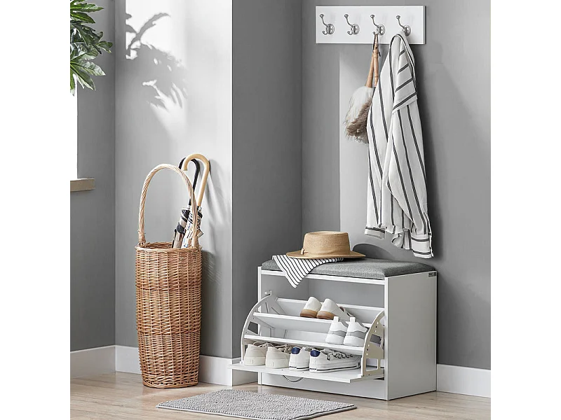 Banc Armoire à Chaussures 1 abattant avec Coussin Meuble d’entrée, FSR16-HG