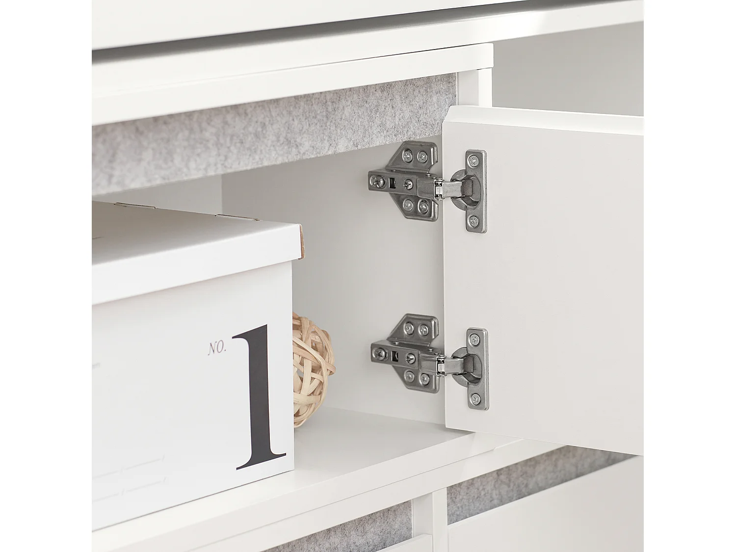 Meuble à Chaussures, Armoire à Chaussures avec 1 Banc de Rangement Amovible sur Pieds, FSR134-W