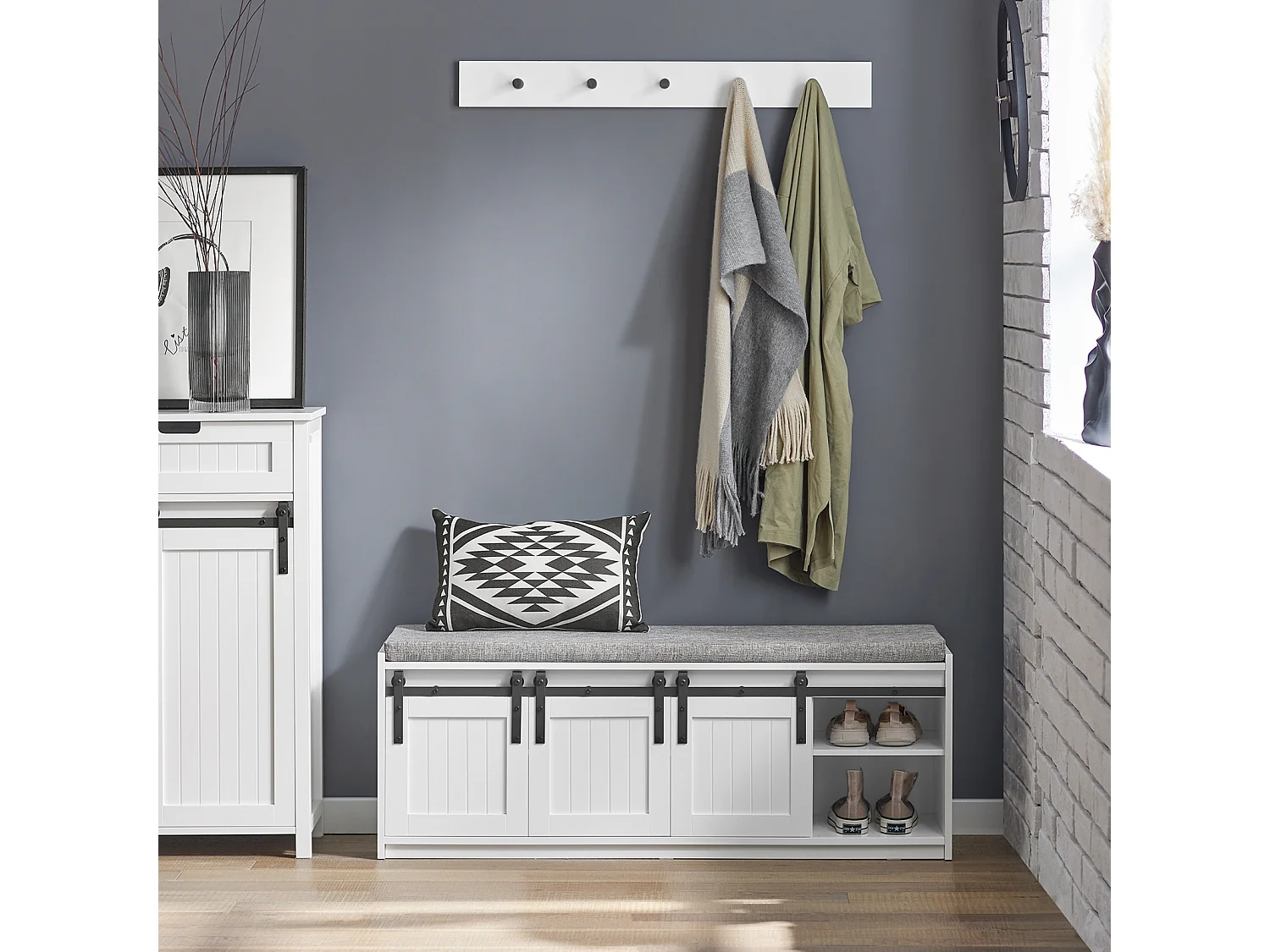 Étagère à Chaussures, Meuble à Chaussures, Porte-Chaussures avec 6 Compartiment, FSR133-W