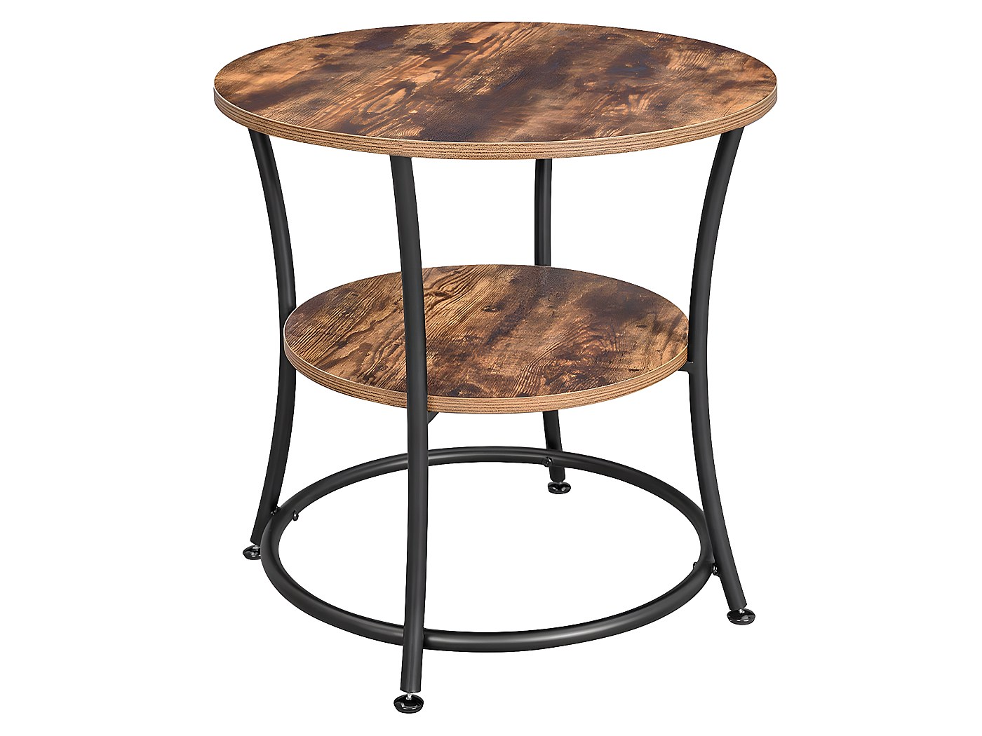 Coemo Tamy Table D'appoint Marron Avec 2 Niveaux 55 Cm X 55