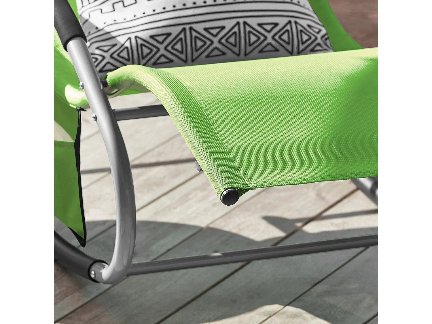 SoBuy OGS28-GRx2 Lot de 2 Bain de Soleil Chaise Longue Fauteuil à Bascule avec Pochette