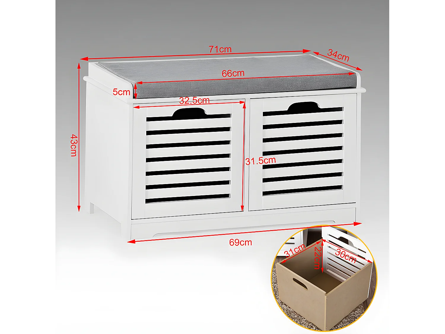 Mueble Recibidor Banco Zapatero con Perchero,Blanco,FSR23-K-W+FRG178-W SoBuy ES (Zapatero+Estante)