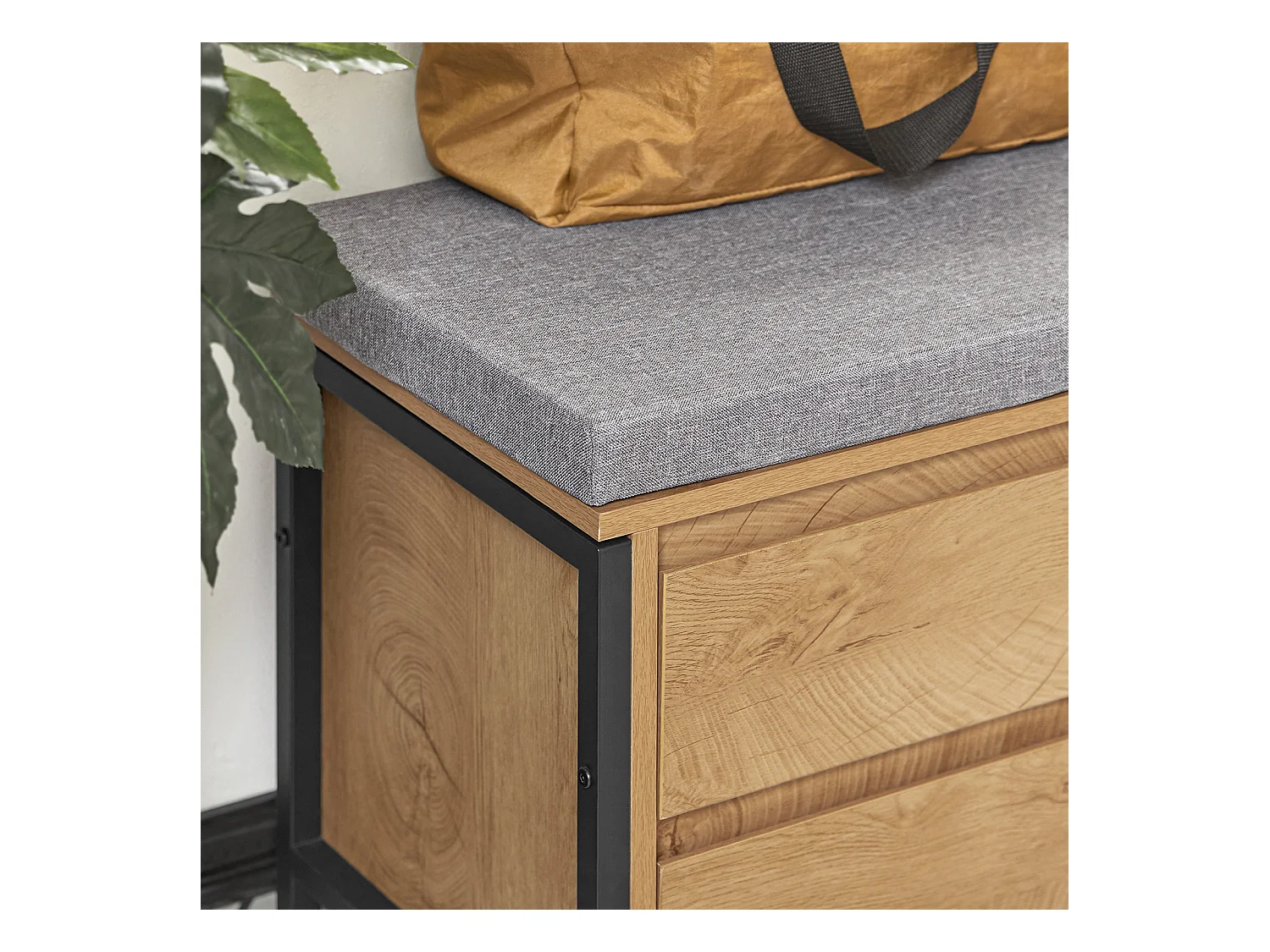 SoBuy FSR149-N Schoenenbank Schoenenkast Schoenenrek Lage Kast Opbergbank Opbergkast Opbergrek met 2 Planken en 2 Lades