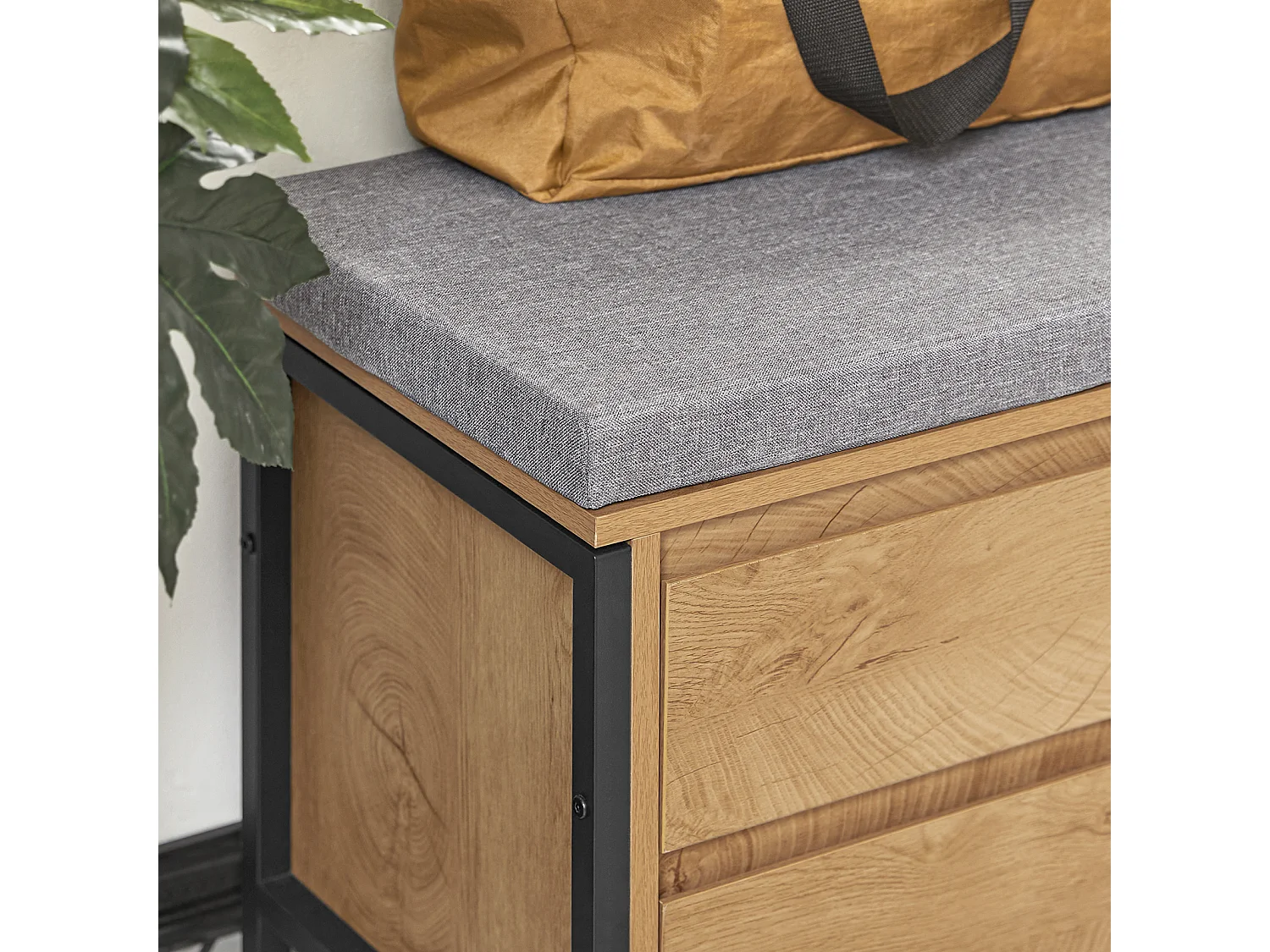 SoBuy Armário de sapatos com prateleira, banco, Banco com sapateira FSR149-N