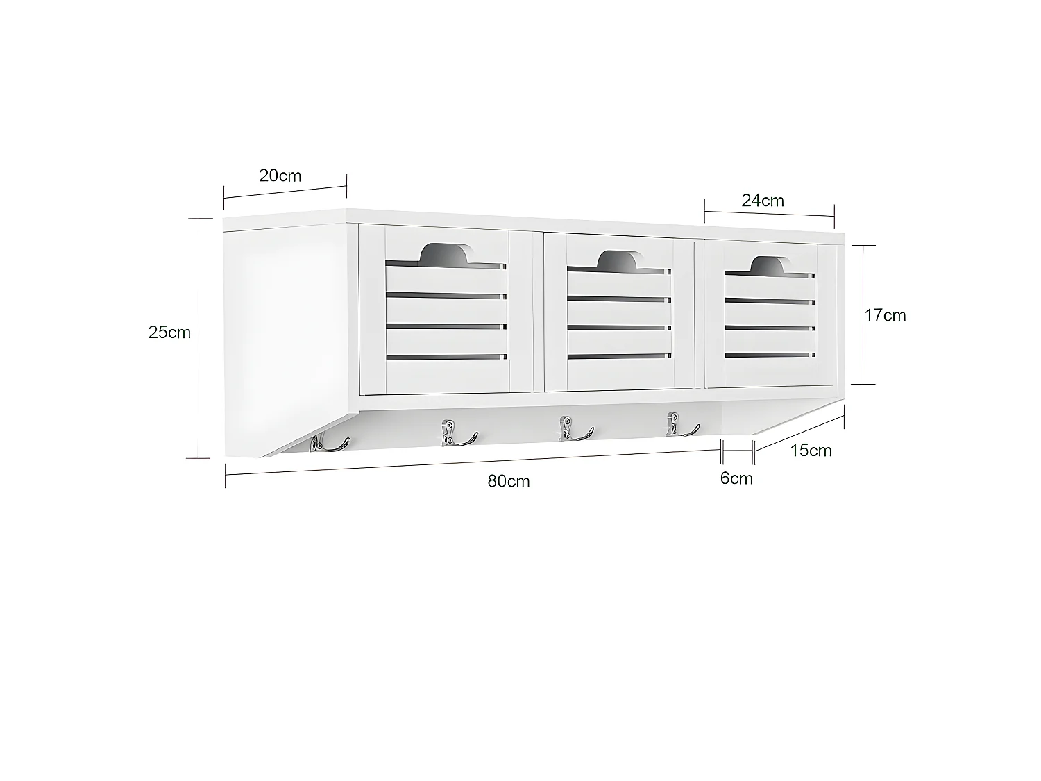 Mueble Recibidor Set de 1 Banco Zapatero y 1 Estante de Pared FSR23-W+FHK19-W SoBuy ES