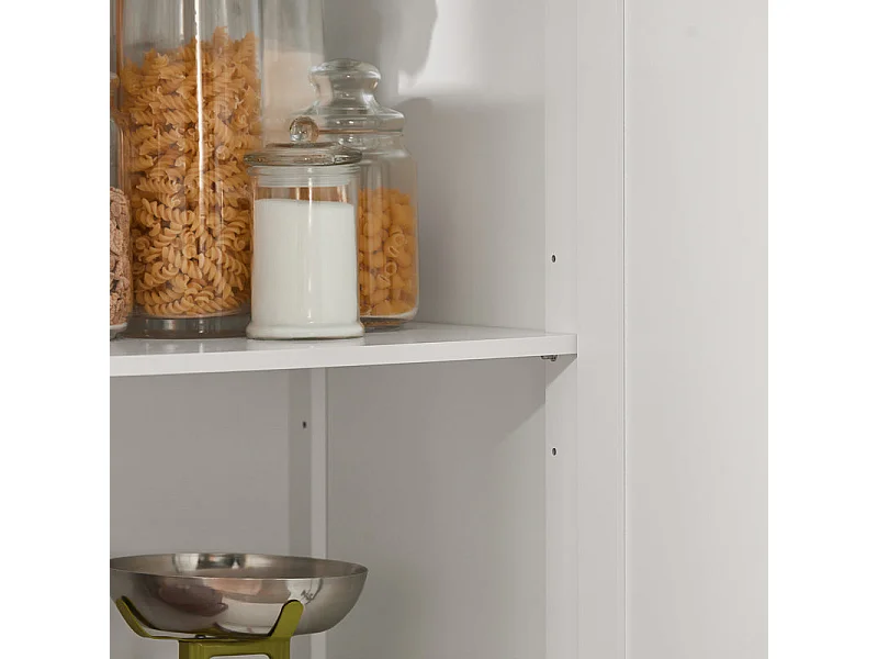 SoBuy FKW30-II-W Desserte sur roulettes, Meuble Chariot de Cuisine de Service Roulant avec 3 tiroir et 1 Grande  Plateau en Acier INOX