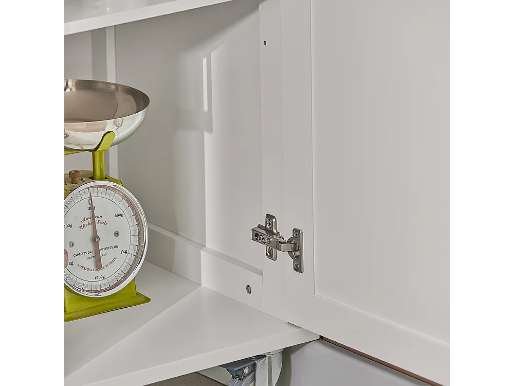 SoBuy FKW30-II-W Desserte sur roulettes, Meuble Chariot de Cuisine de Service Roulant avec 3 tiroir et 1 Grande  Plateau en Acier INOX