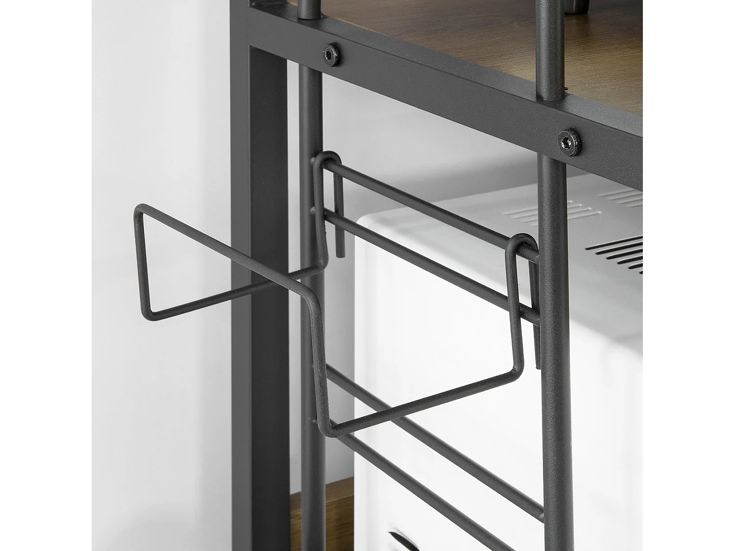 SoBuy KCR08-PF Keuken Magnetron Planken Dubbel Magnetron Rek Magnetron Plank 2 Tier Keuken Plank, Ijzeren Frame, Max Belasting 40kg