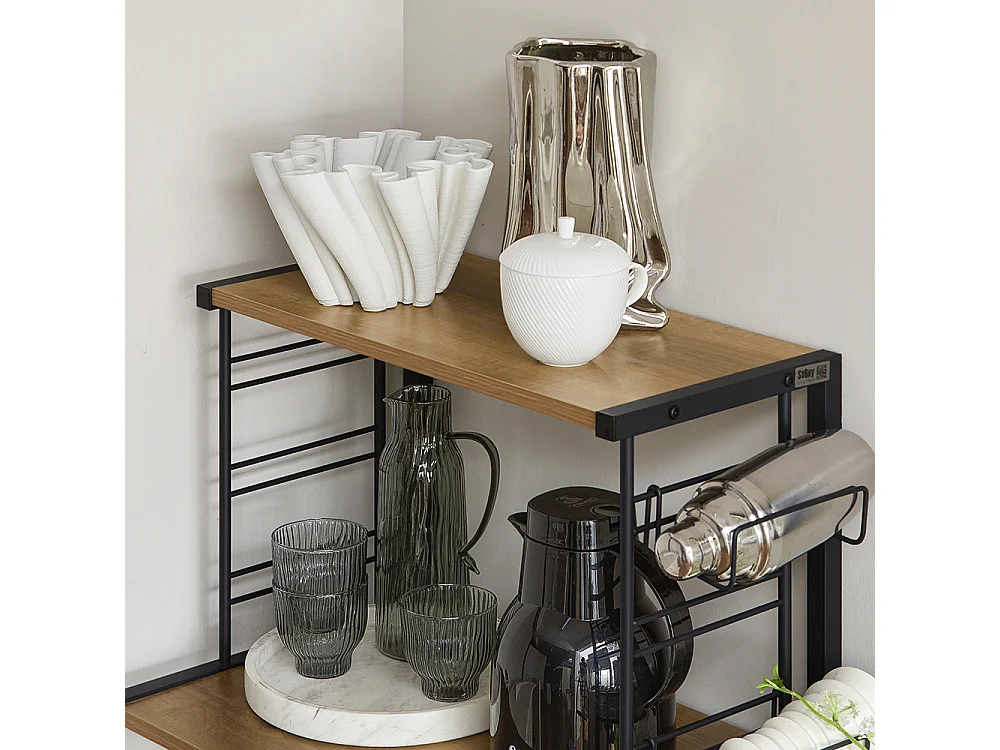 SoBuy KCR08-PF Étagères Micro-Ondes de Cuisine Support Étagère de Cuisine 2 Niveaux