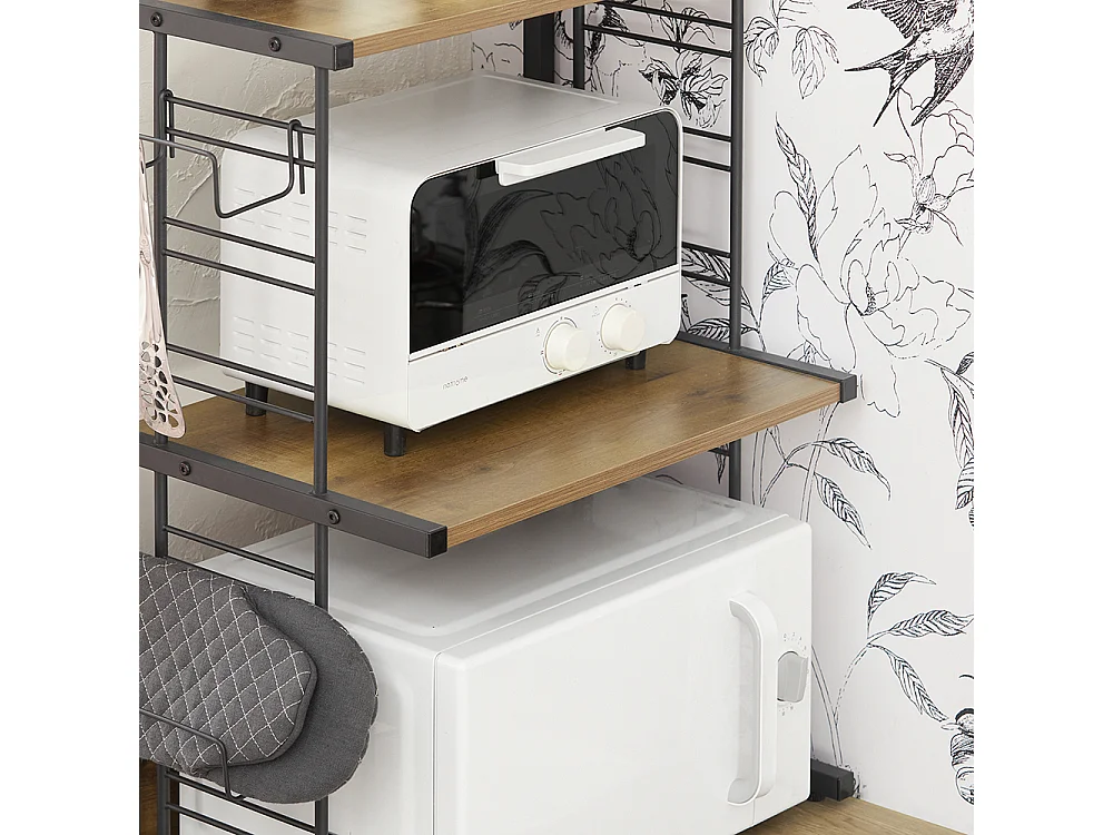 SoBuy KCR08-PF Étagères Micro-Ondes de Cuisine Support Étagère de Cuisine 2 Niveaux