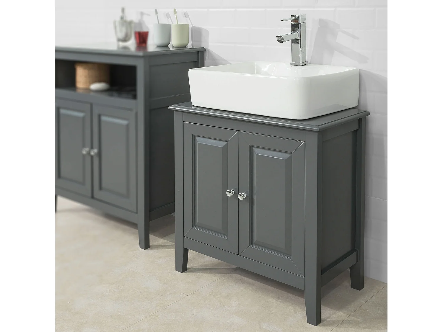 Meuble Sous-Lavaboou de Salle de Bain Vasque 2 étages, FRG202-DG