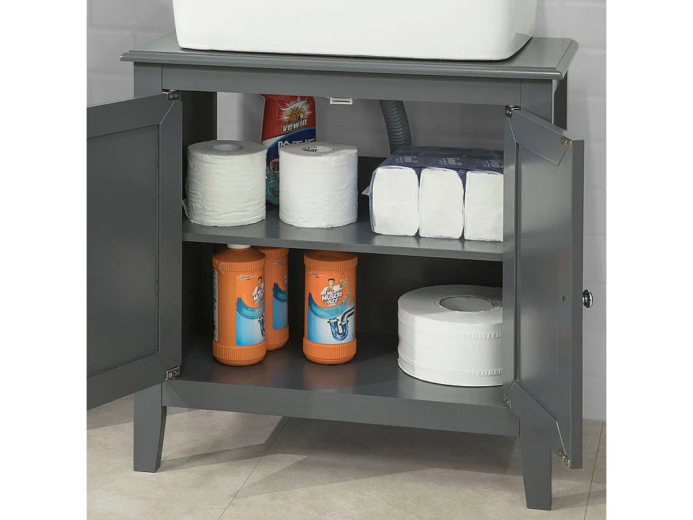 Armario para el Debajo del Lavado,2 Puertas,L 60 x P 30 x H 62 cm FRG202-DG SoBuy ES