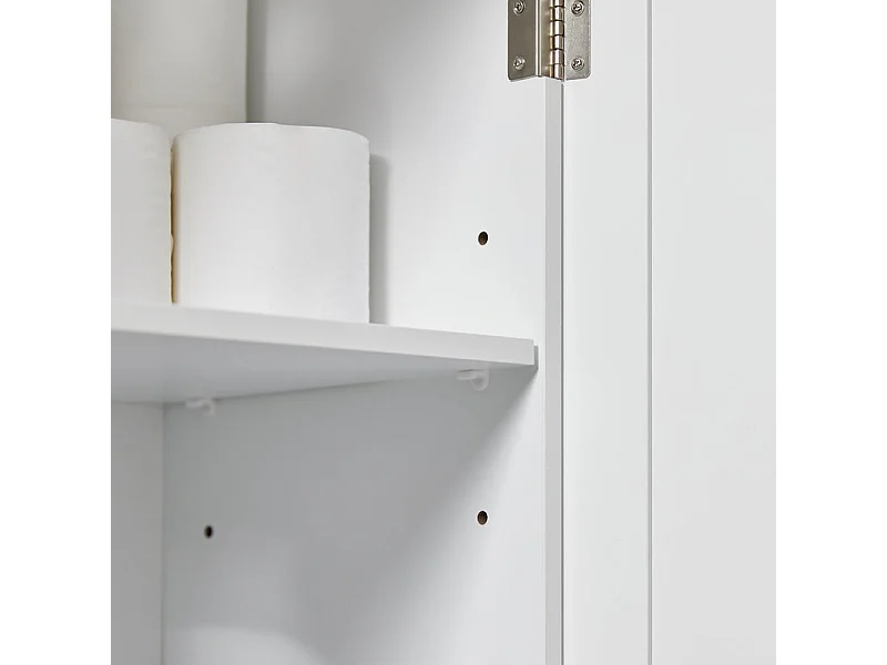 Meuble sous-Lavabo à 2 étages et 2 Portes Meuble de Rangement de Salle de Bain, BZR18-II-W