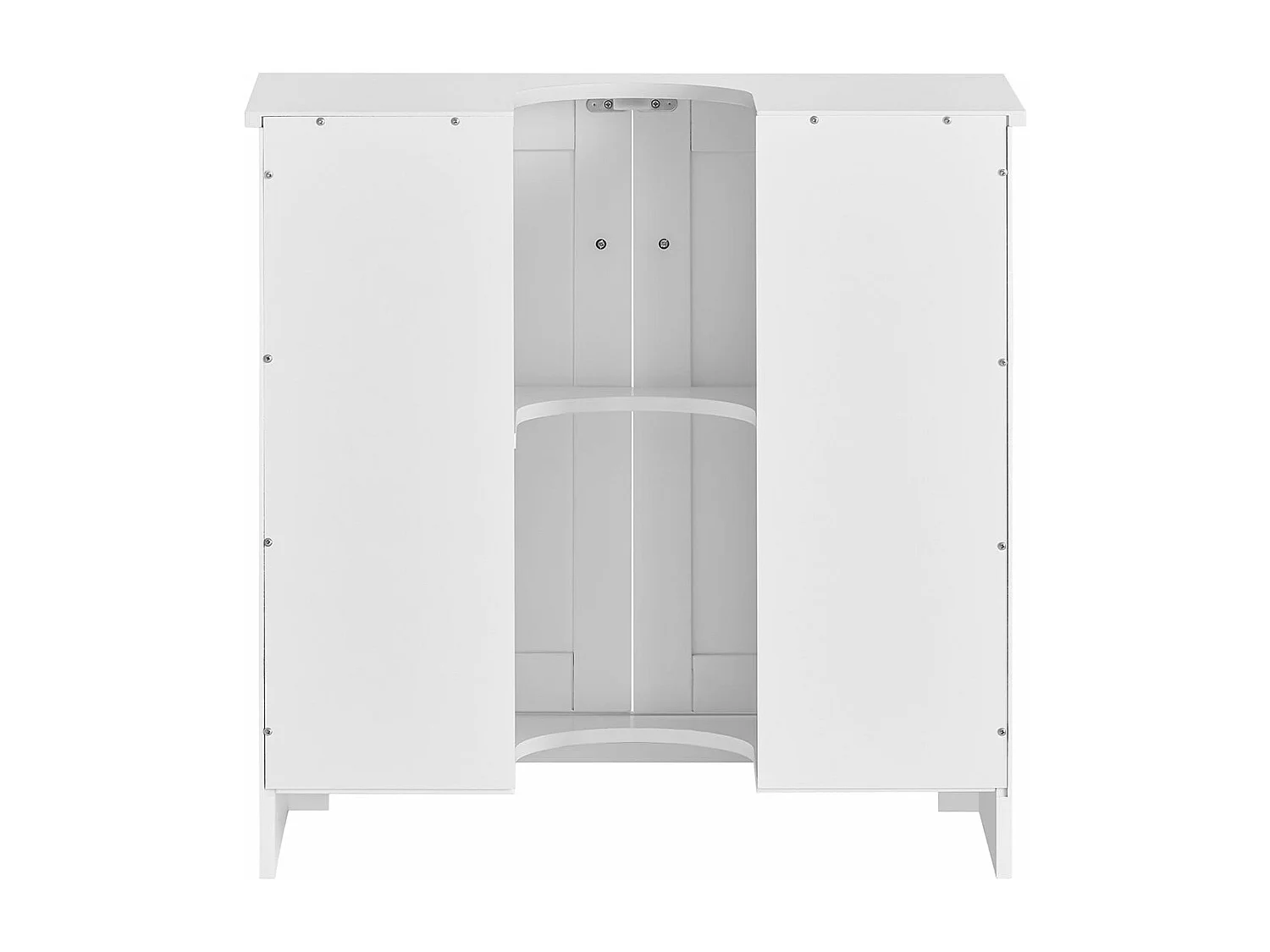 Meuble sous-Lavabo à 2 étages et 2 Portes Meuble de Rangement de Salle de Bain, BZR18-II-W