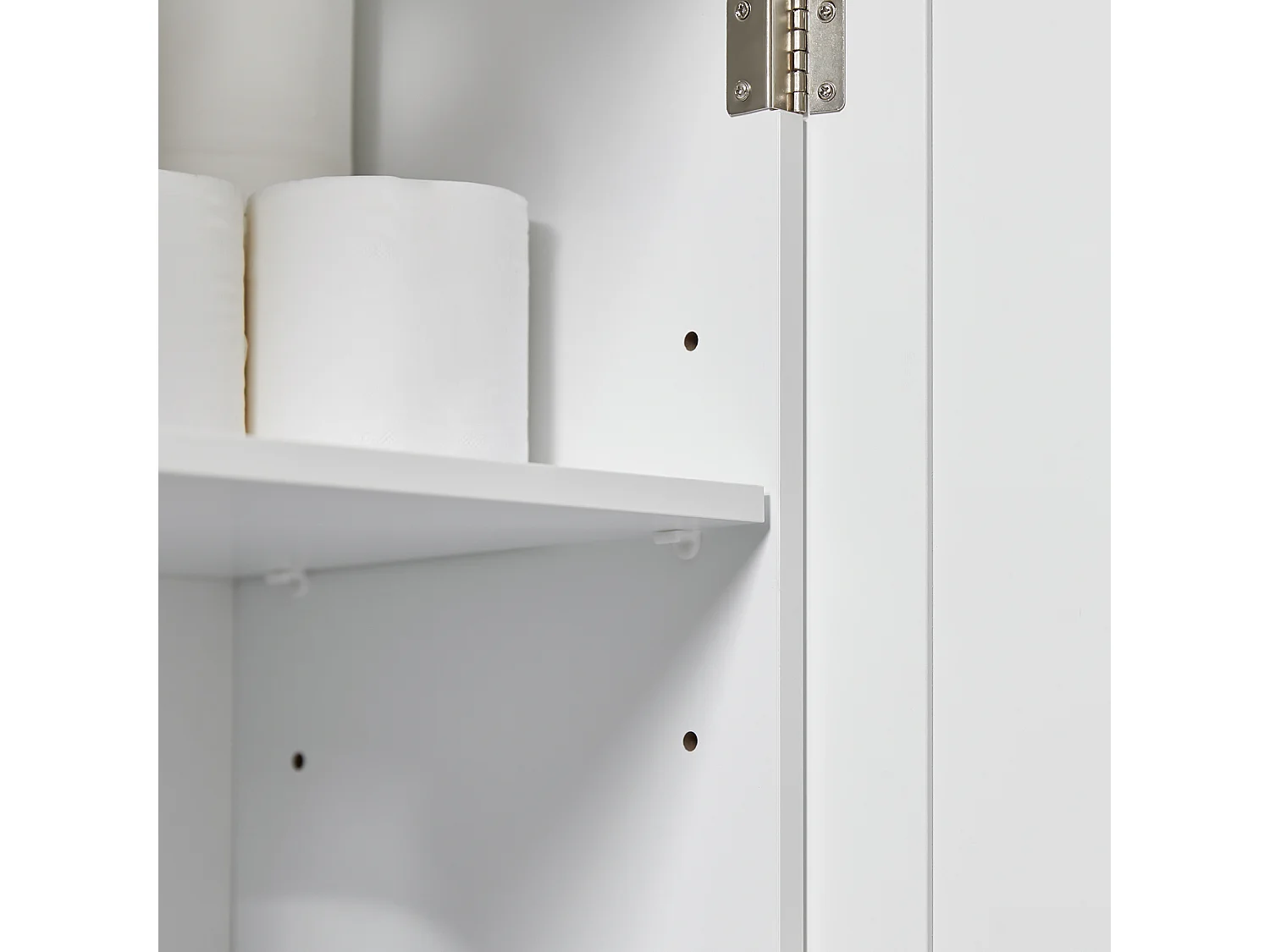 Meuble sous-Lavabo à 2 étages et 2 Portes Meuble de Rangement de Salle de Bain, BZR18-II-W