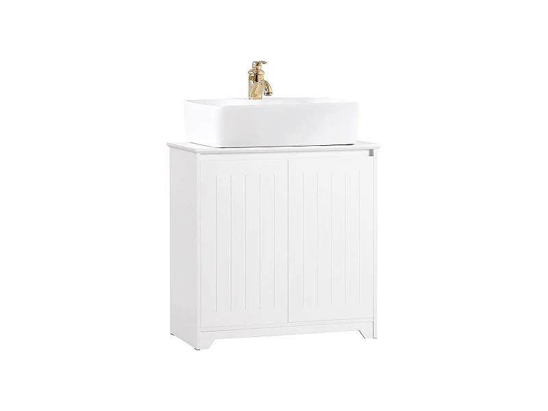 Sobuy bzr108-w badkamermeubel, onderkast, onderkast, keukengootsteenkast met 2 deuren