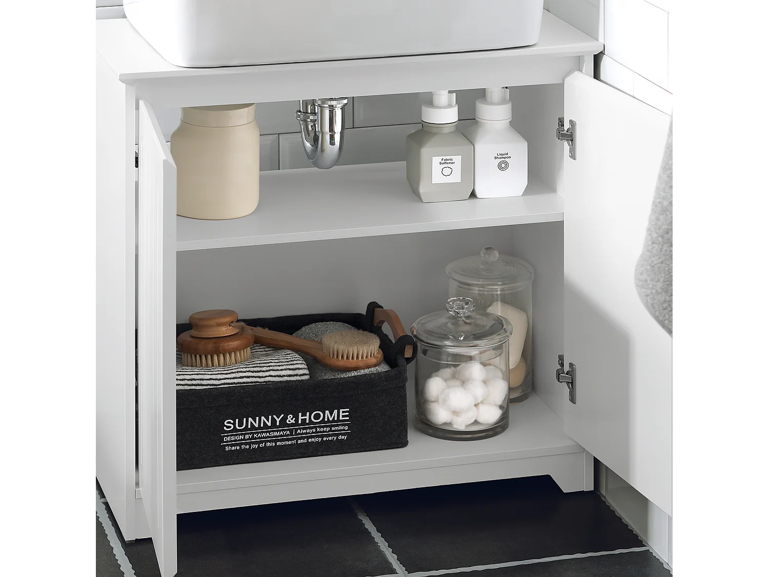 Waschbeckenunterschrank BZR108-W 30 x 60 x 60cm