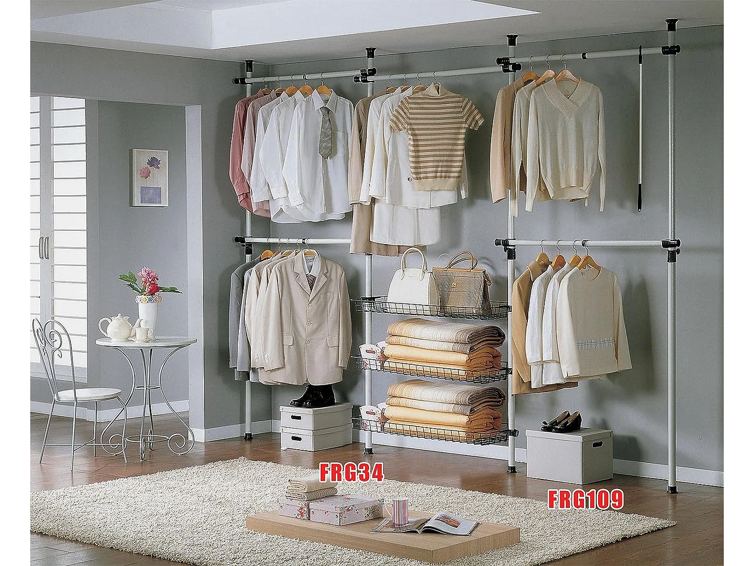 SoBuy Cesto per cabina armadio 2 pezzi 83x19x8cm FRG34-P02