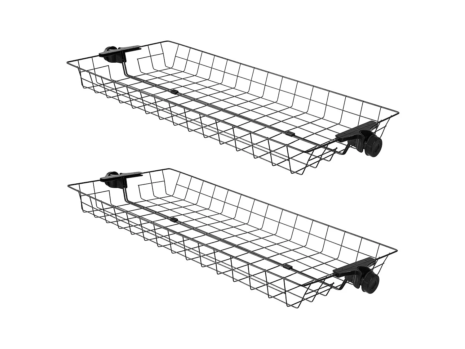 SoBuy FRG34-P02 Set van 2 opbergmanden voor Kledingrek Mand voor telescopisch ophangsysteem